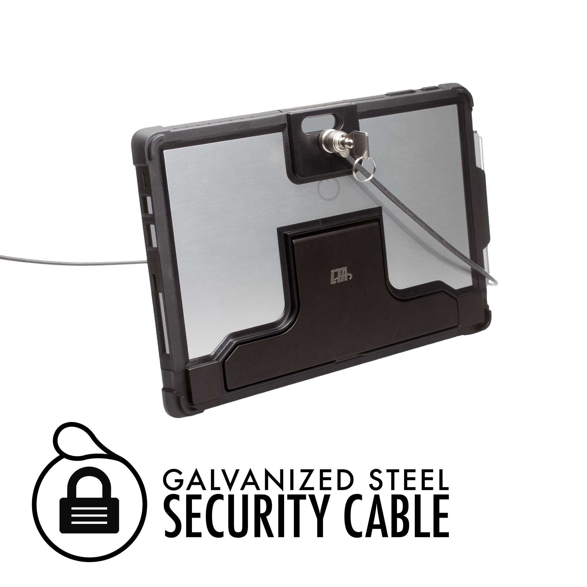 Microsoft Surface Pro Protective Case with Kickstand - Anti-Theft Security Cover with Built-in Folding Stand, Pen Holder & Lock Cable for Surface Pro 4/6/7/8/X - Perfect for Work, Travel & School Use (PAD-SCCKS)