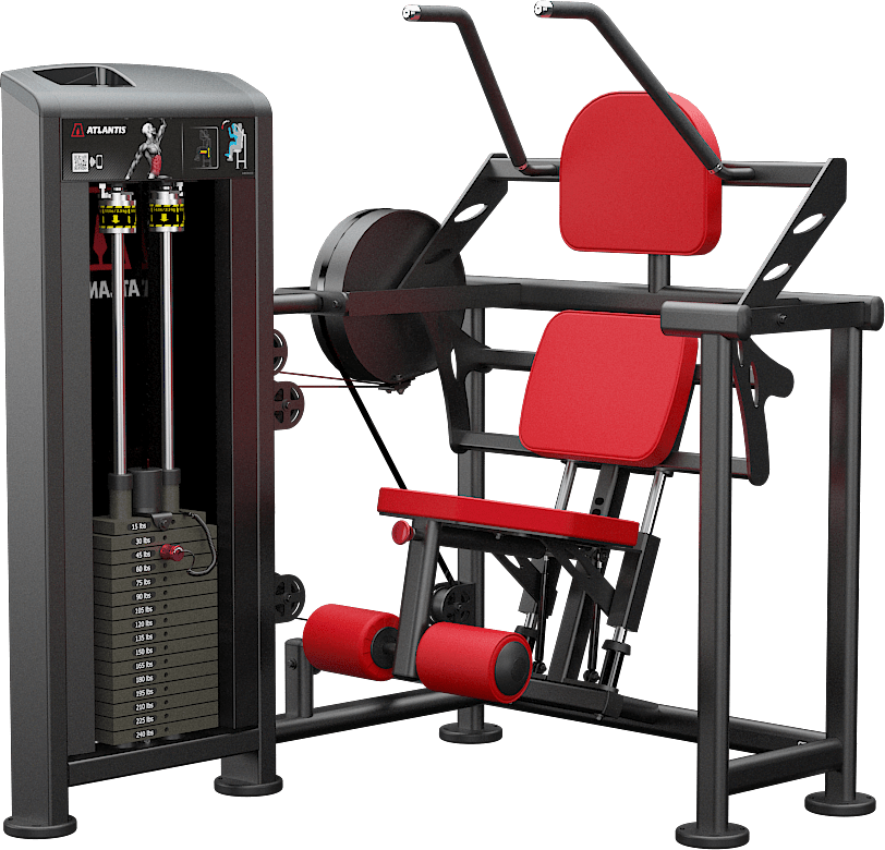 ATLANTIS Dual Seated Ab Crunch Machine for Home & Gym - Core Workout Equipment for Strength Training and Fitness