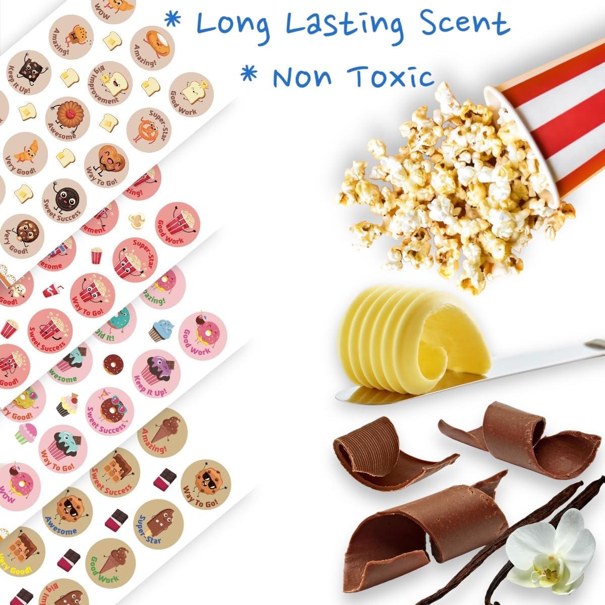 Scratch and Sniff Stickers for Kids - 24 Sheets with 12 Different Scents - Fun Reward & Motivational Stickers for Classroom, Teachers & Students - Perfect for Behavior Charts, Homework Incentives & Party Favors (360 Stickers)
