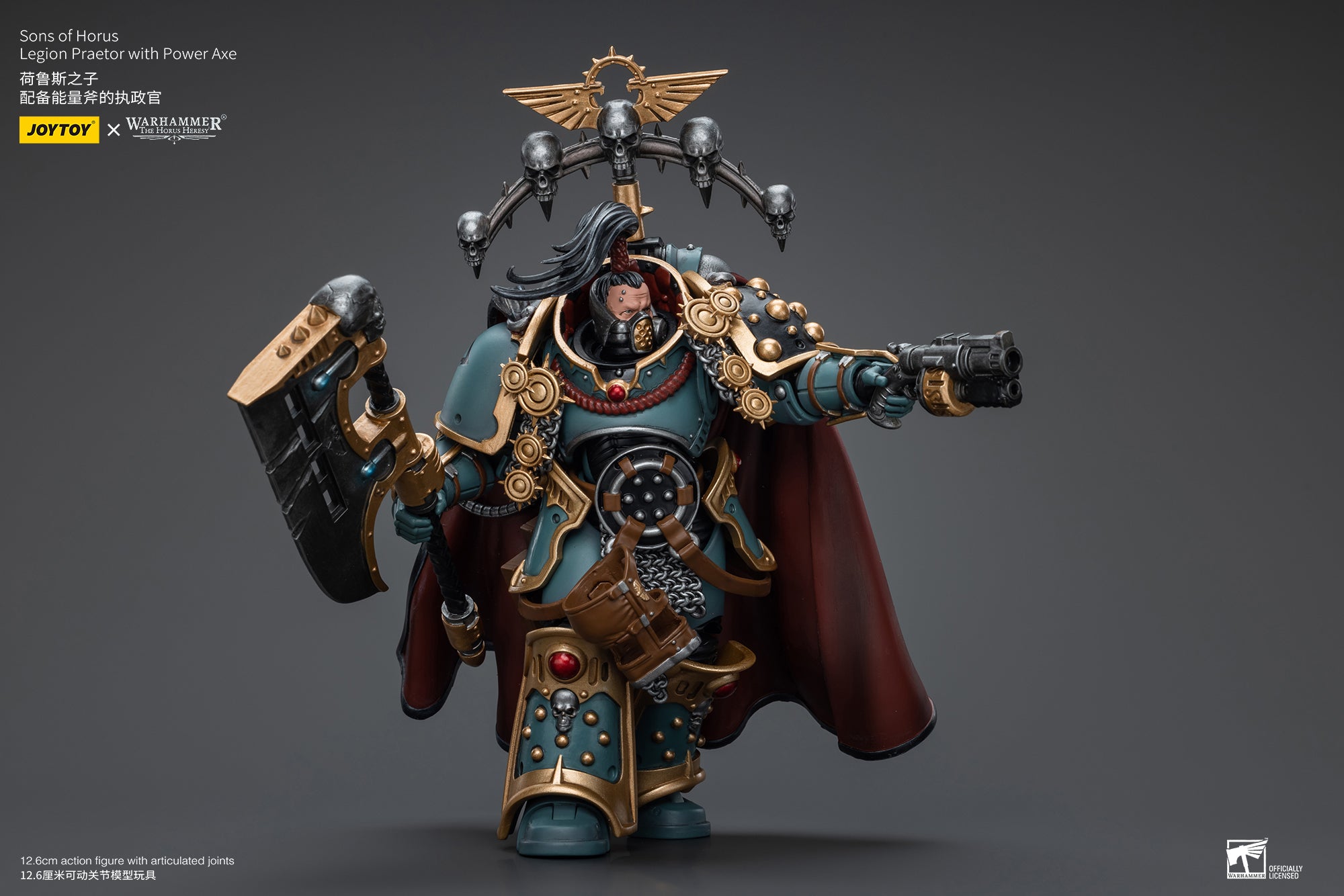 JOYTOY 1/18 Scale Warhammer The Horus Heresy Action Figure - Sons of Horus Legion Praetor with Power Axe | Collectible Miniature for Display, Gaming & Warhammer 40K Fans