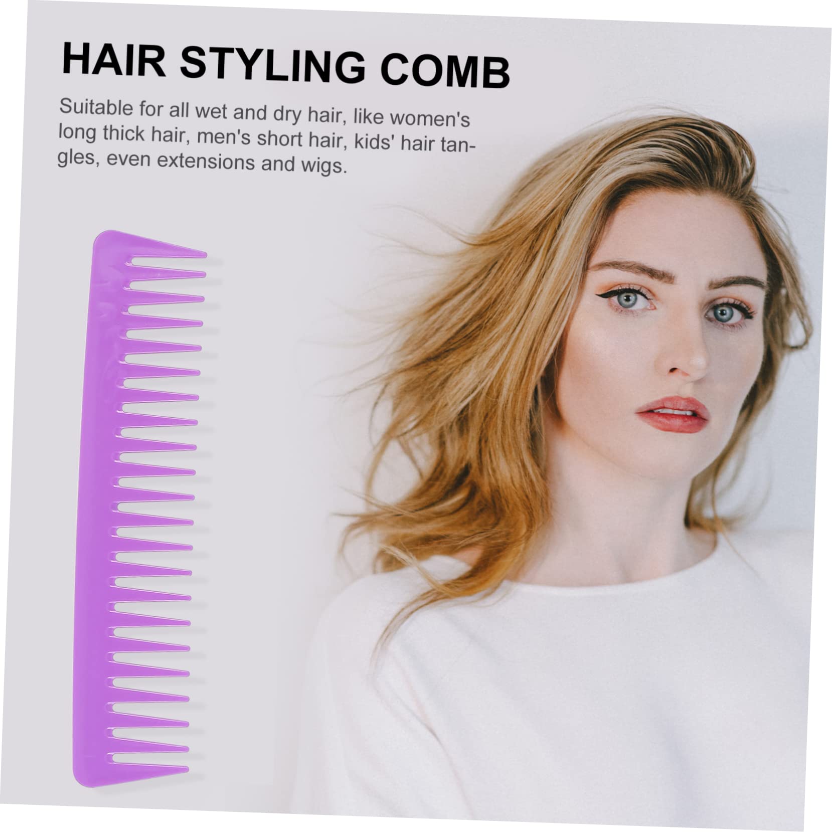Minkissy Wide Tooth Comb Set - 5 Pack Professional Hair Styling Combs for Wet & Dry Hair | Gentle Detangling, No Knots, Comfort Grip | Perfect for Barbershop, Salon & Home Hair Care (Black)