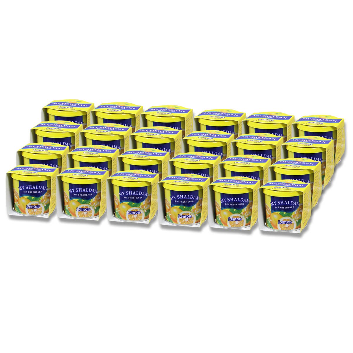 Auto Dynasty 24-Pack My Shaldan Japanese Car Cup Holder Air Fresheners - Natural Lemon Scent | Long-Lasting Fragrance for Cars, Trucks & SUVs | Perfect for Road Trips, Commuting & Office Use