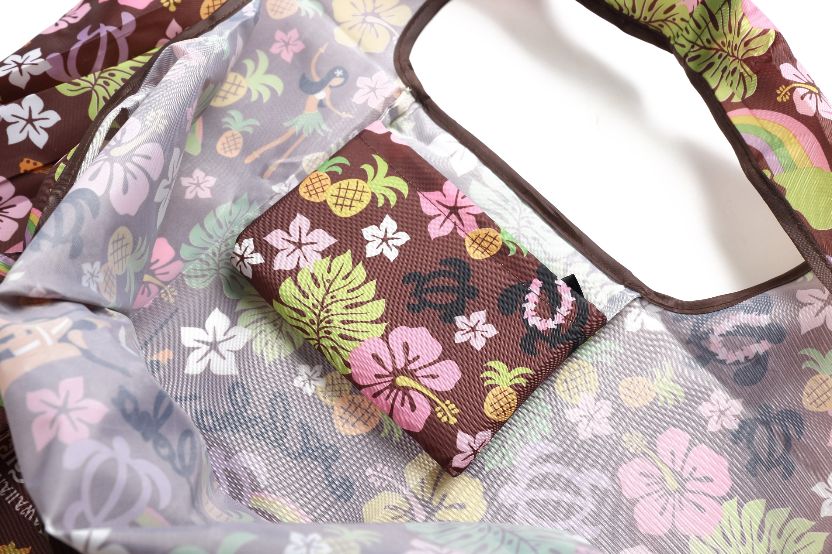 Jackie Rainbow Brown Foldable Tote Bag - Stylish & Portable for Shopping, Travel, and Daily Use