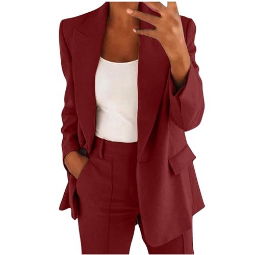 R-143 Wine Womens Pant Suits Dressy Casual