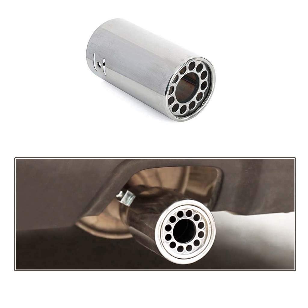 GOLSM Chrome Single Round Pipe Exhaust Silencer for Tata Safari Dicor 3.0 - Stylish Car Accessory for Enhanced Performance & Sound | Perfect for Off-Roading & Custom Car Upgrades