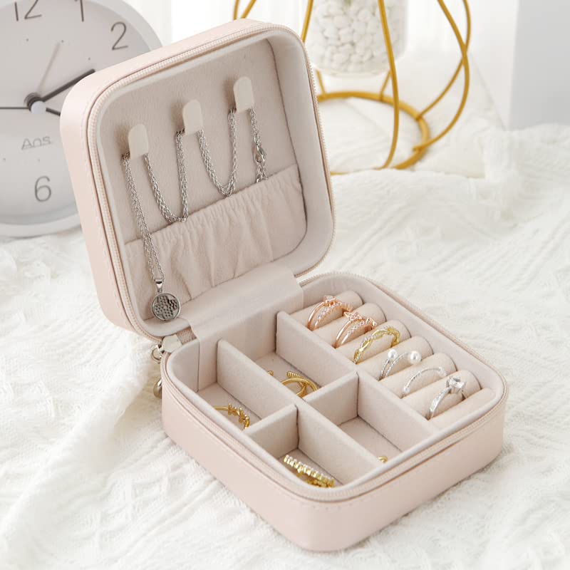 Elegant PU Leather Jewelry Box Organizer for Women - Travel Jewelry Storage Case with Display Holder for Rings, Earrings & Necklaces | Perfect Gift for Girls & Women | Ideal for Travel, Home & Office Use