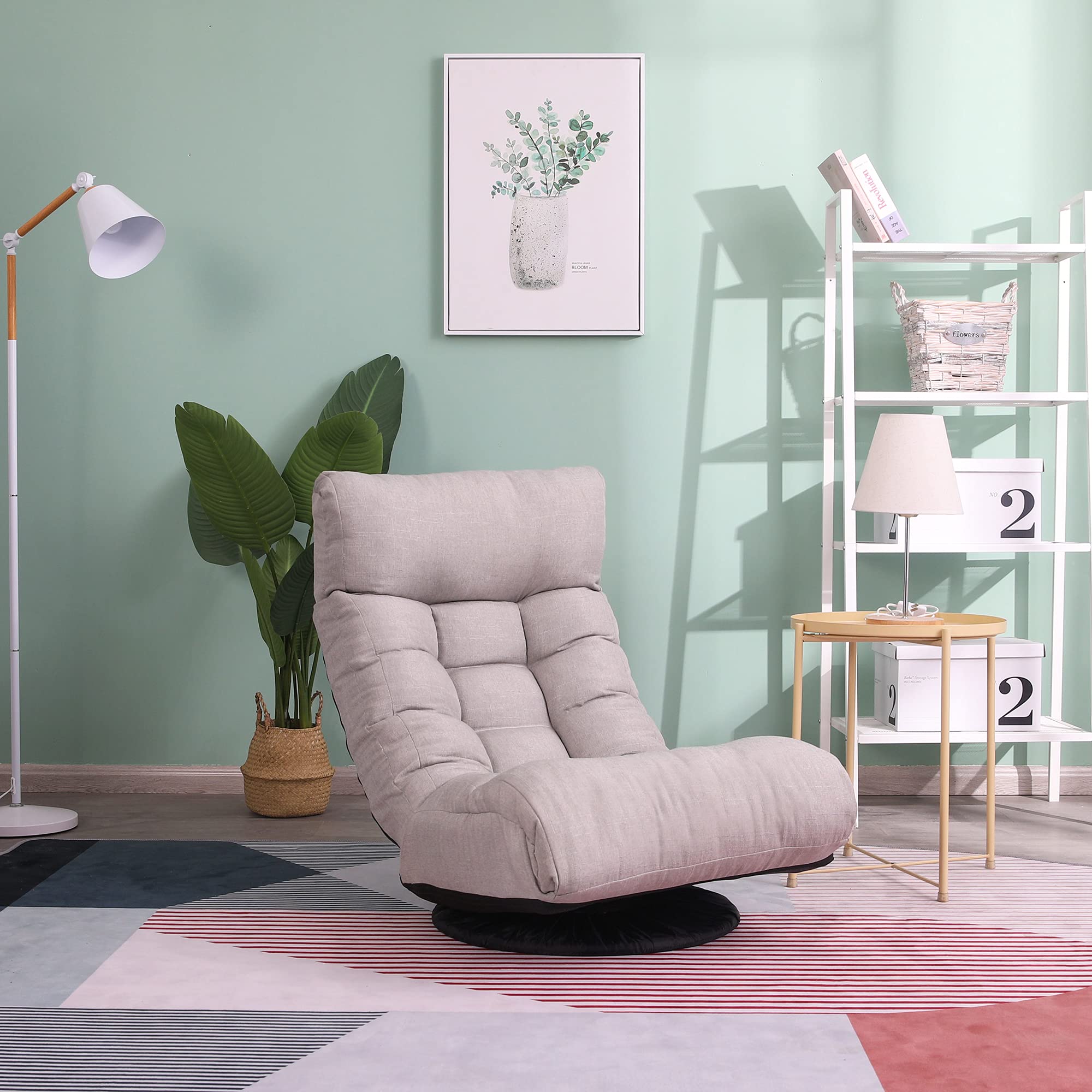 Beyamis Single Reclining Sofa Chair - Adjustable Lazy Lounge Chair for Balcony, Tatami, Living Room - Comfortable Leisure Recliner for Reading & Relaxing