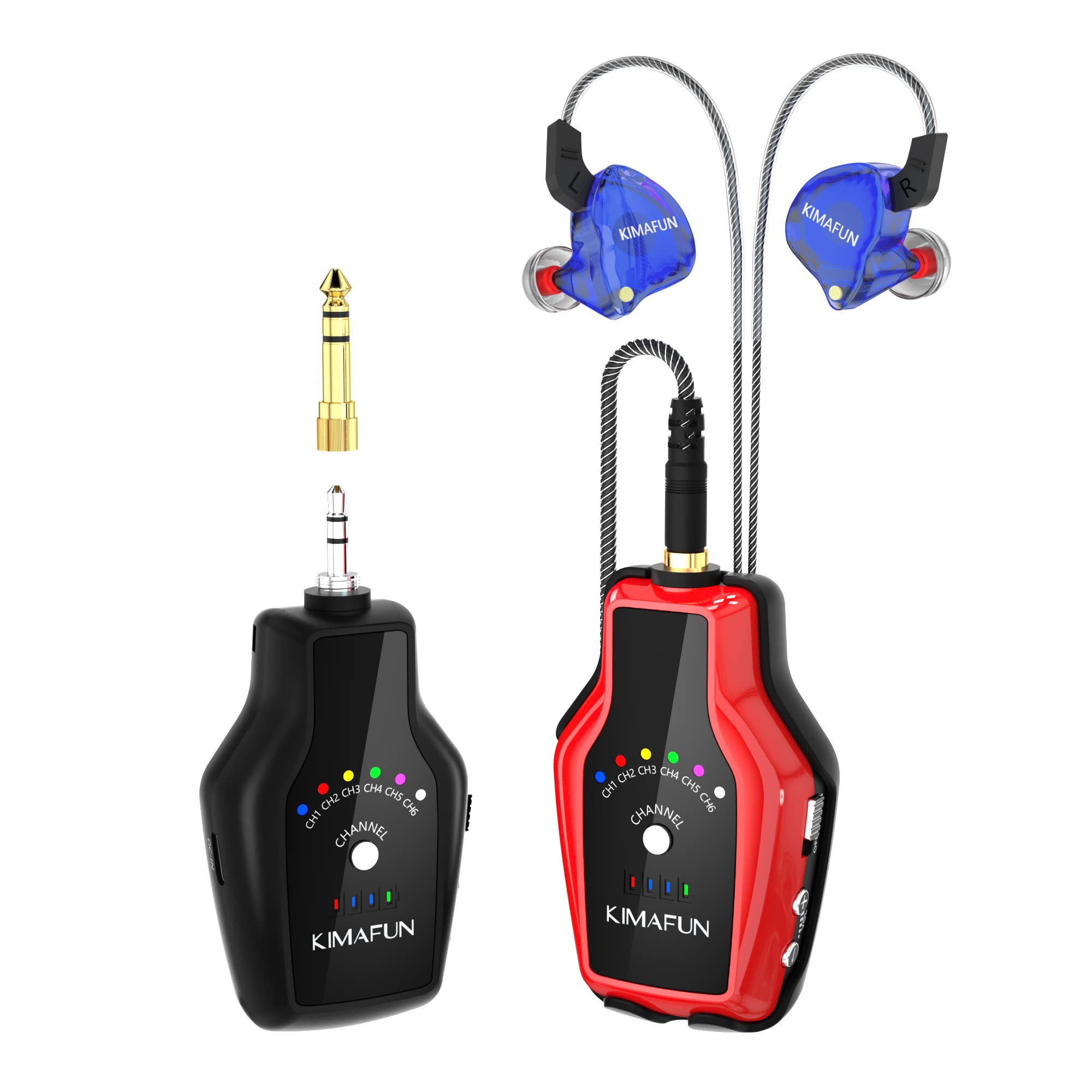 KIMAFUN Wireless In-Ear Monitor System (1TX+1RX) - Professional IEM Headphones for Musicians & Singers | Perfect for Live Performances, Studio Recording & Stage Monitoring