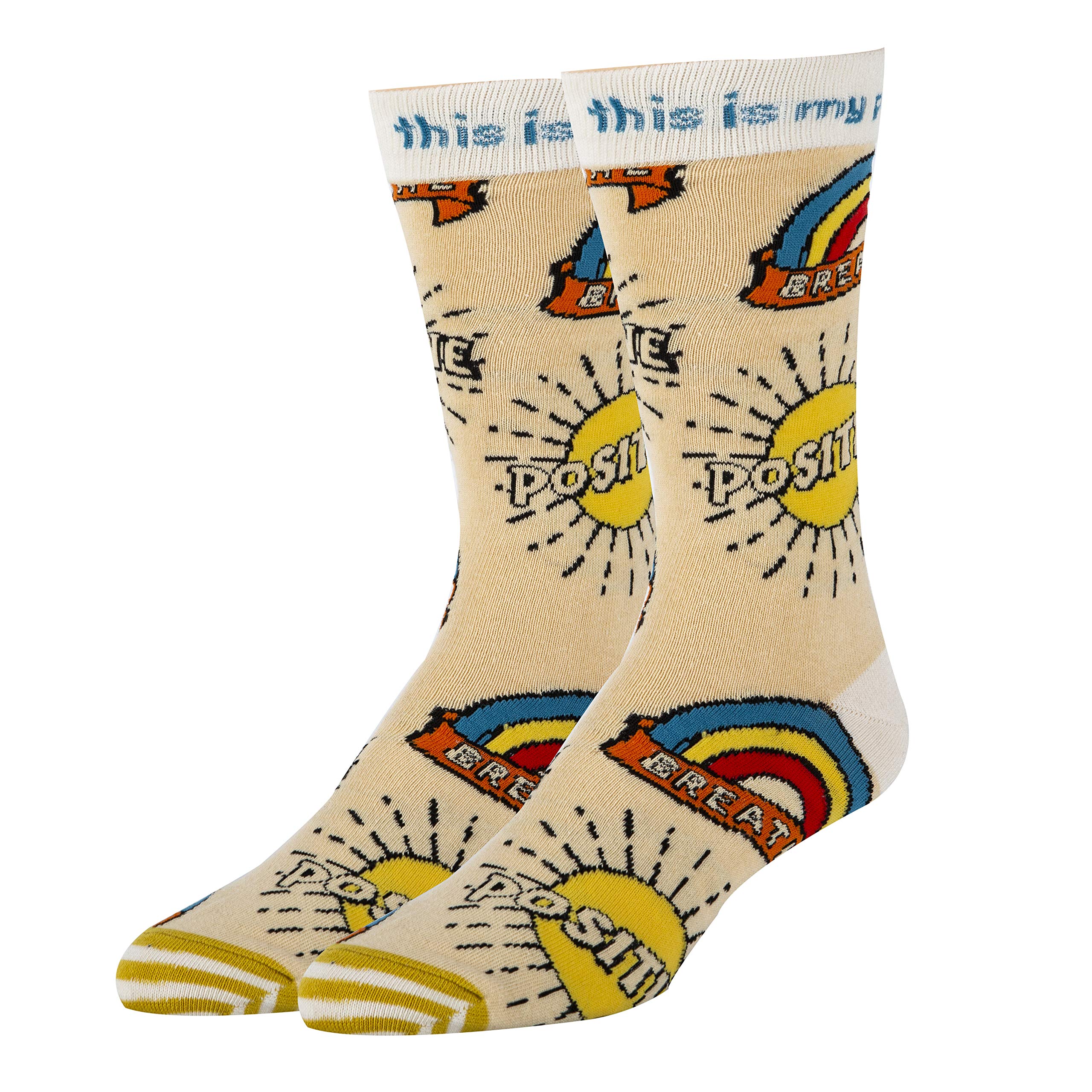 Funny Novelty Crew Socks for Men - Positive & Crazy Cool Socks - Perfect for Gifts, Parties, and Everyday Wear