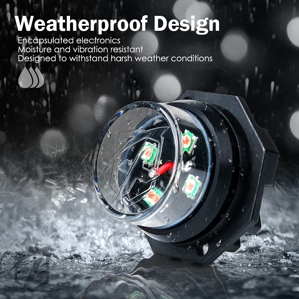 Xprite White & Red LED Hideaway Strobe Lights Kit - 20 Flashing Patterns with Control Panel for Headlights, Taillights & Fog Lights - 8PC Interior Mounting Kit for Emergency Vehicles, Firefighter Cars, Trucks & SUVs - Perfect for Roadside Emergencies, Construction Zones & Security Patrols