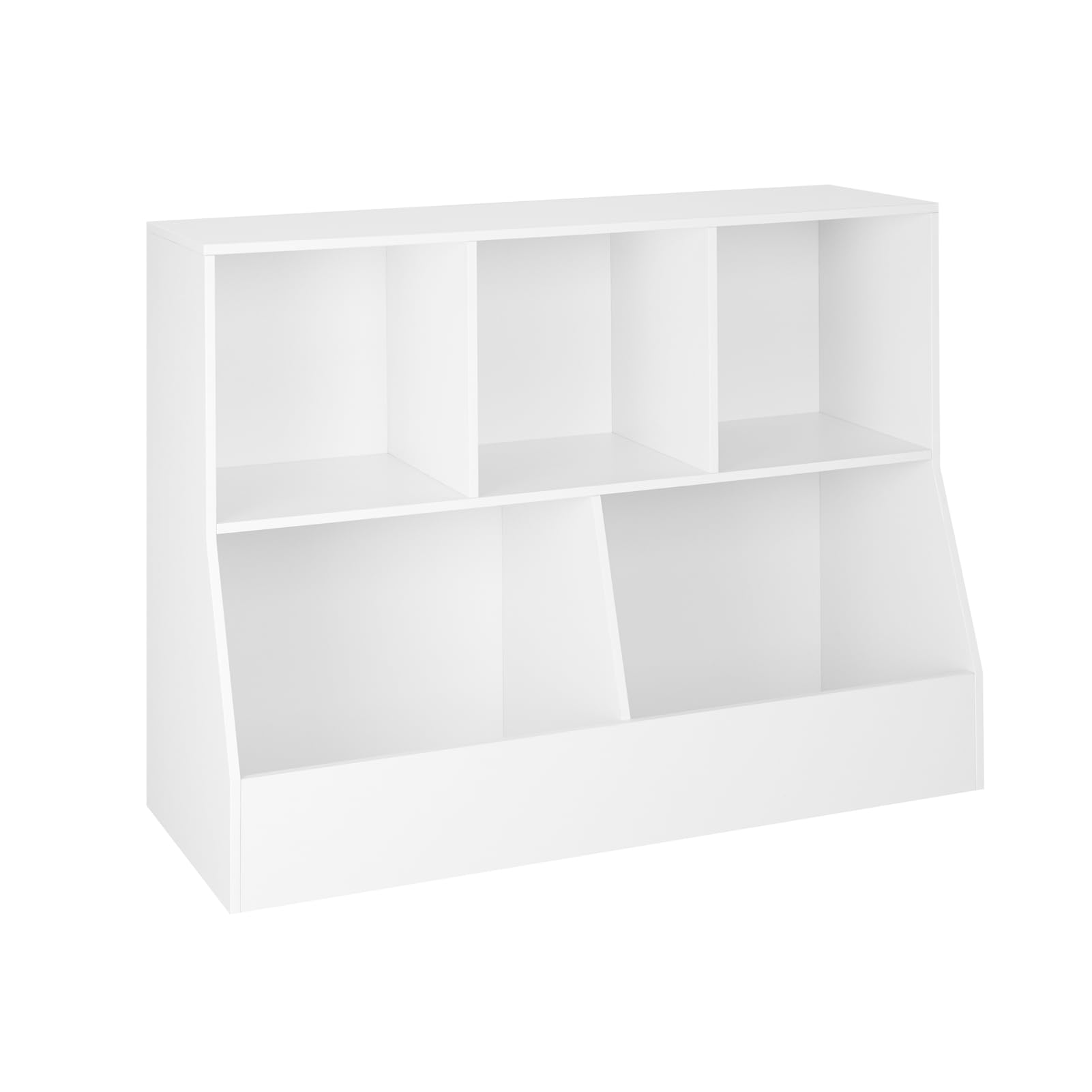 DINZI LVJ 5-Cubby Wooden Toy Storage Organizer & Kids Bookshelf - White 39.4