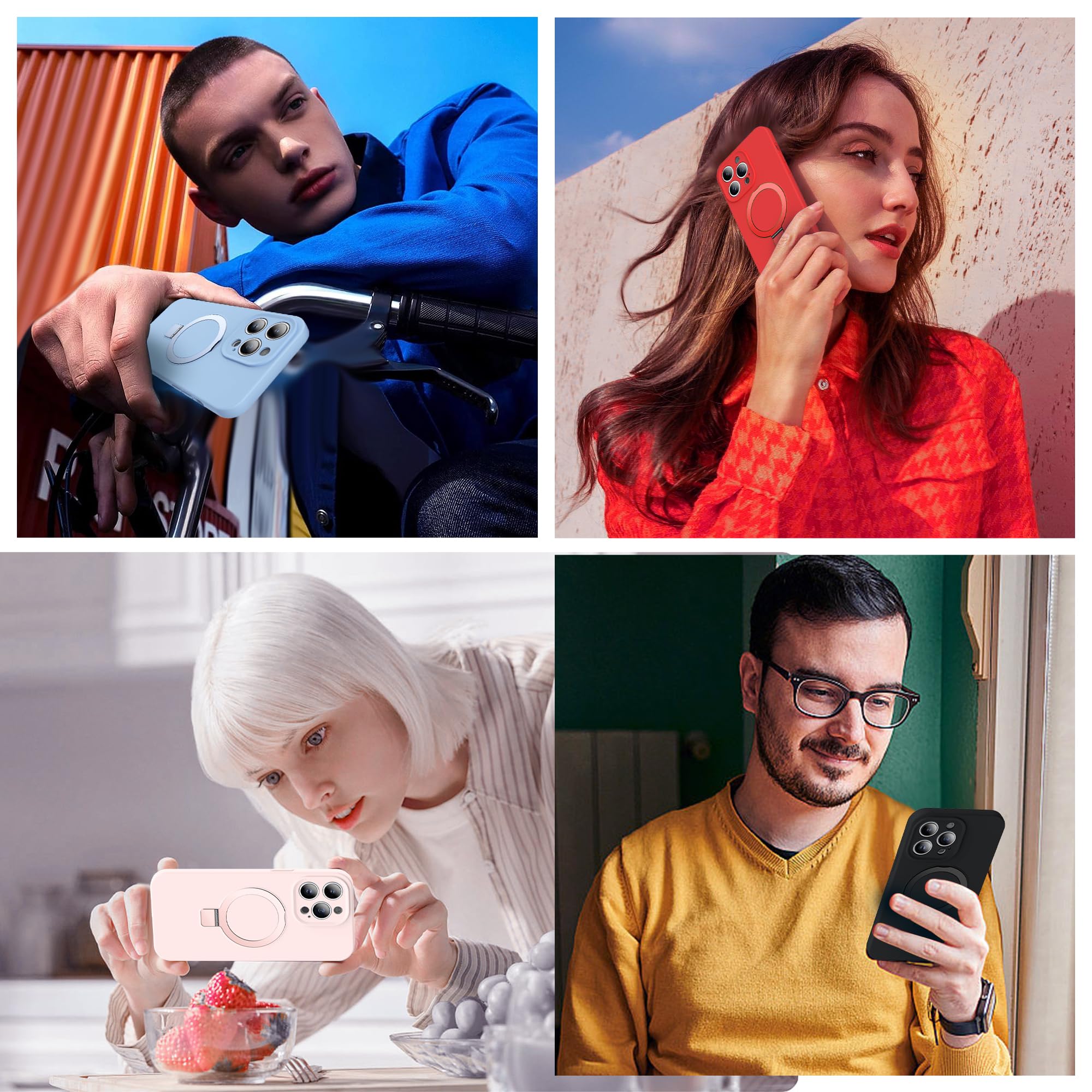 Magnetic Silicone Phone Case for iPhone 13 Pro Max 6.7