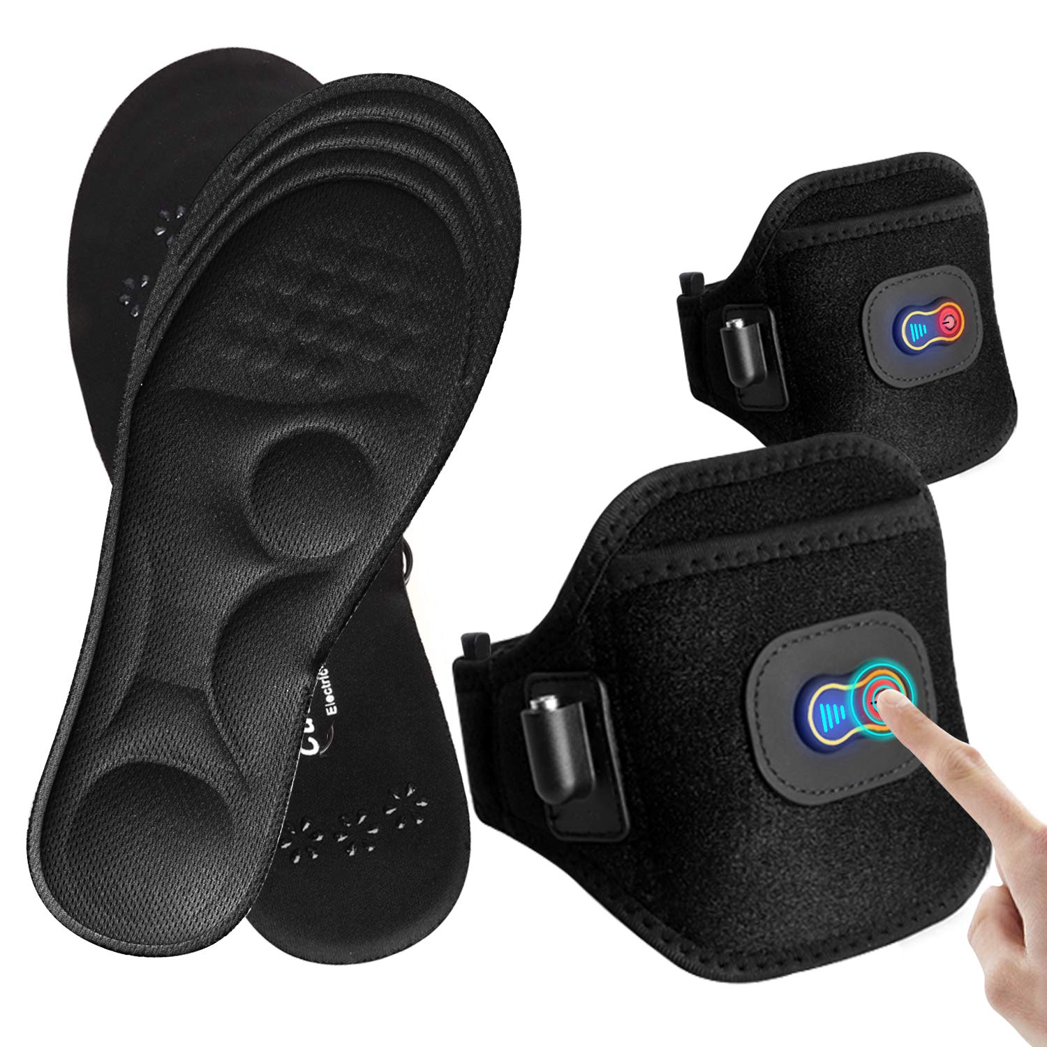 Kamlif Memory Foam Heated Insoles - Rechargeable 2400mAh Battery Foot Warmers for Women & Men, Adjustable Size Winter Shoe Inserts with 3-6 Hours Heat - Perfect for Cold Weather, Outdoor Activities & Winter Sports