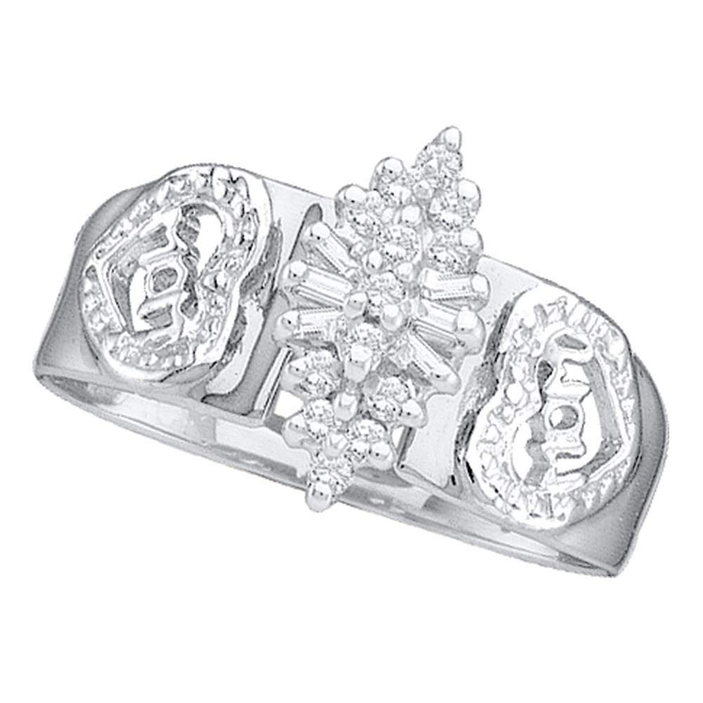 10K White Gold Round Diamond Mother's Ring - 1/8 CTW Dazzlingrock Collection - Perfect Gift for Mom, Birthday, Anniversary & Special Occasions