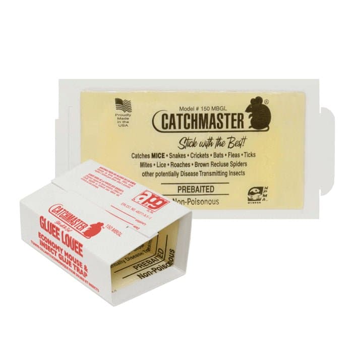 Catchmaster 150MB Mouse & Insect Glue Traps - Non-Toxic Sticky Adhesive Boards for Pest Control in Homes, Kitchens & Garages