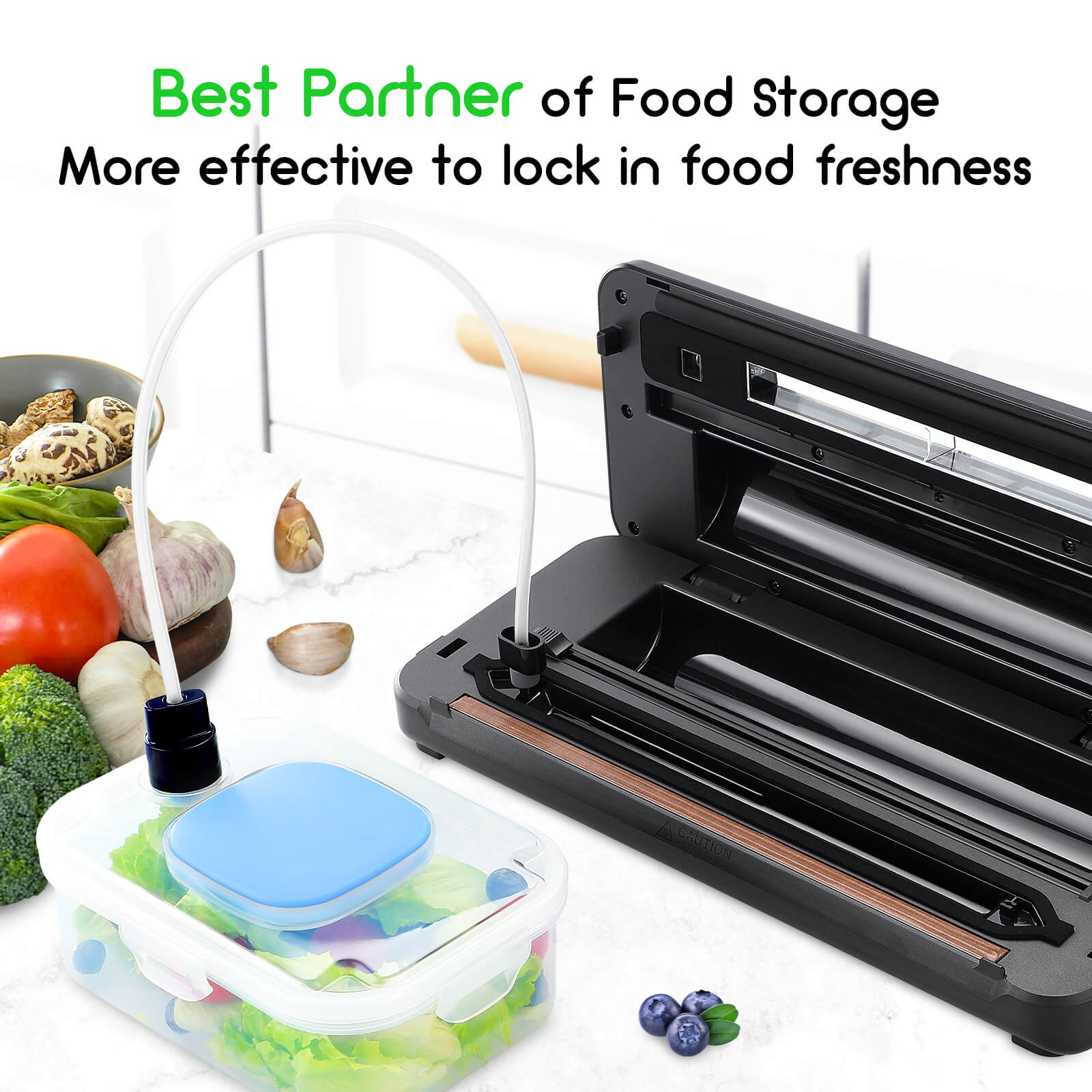 INK VS03 Vacuum Sealer Machine for Food Preservation | Compact & Efficient | Perfect for Meal Prep, Sous Vide, and Long-Term Food Storage