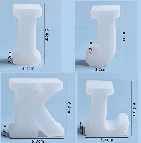 2.5 Inch 26-Piece Silicone Resin Mold Set - A to Z Capital Letter Alphabet Molds for DIY Resin Casting, Jewelry Making & Home Decor Crafts - Perfect for Keychains, Charms & Personalized Gifts