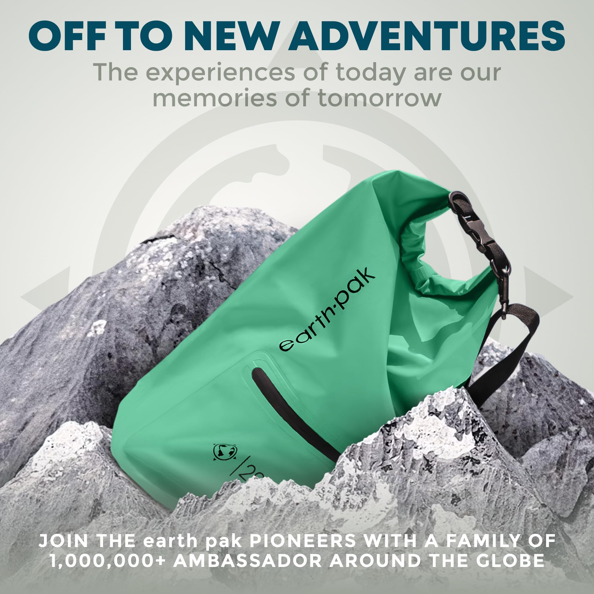 Earth Pak Waterproof Dry Bag Backpack with Zippered Pocket - Keeps Gear Dry for Kayaking, Swimming, Hiking & Beach - Includes Waterproof Phone Case - Ideal for Outdoor Adventures, Water Sports & Travel