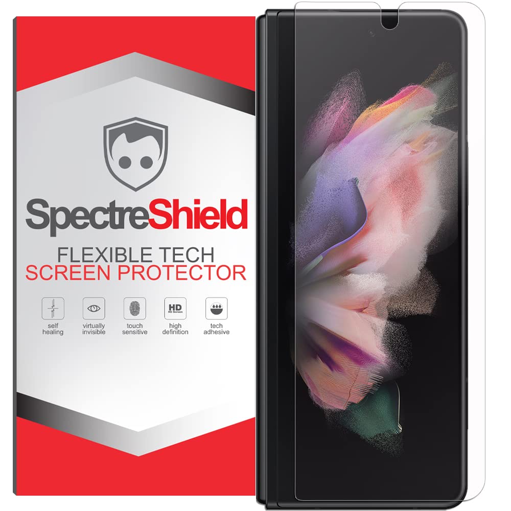 Spectre Shield Flexible TPU Screen Protector for Samsung Galaxy Z Fold 3 - Case Friendly, Full Coverage Clear Film (Outside Screen Only) | Perfect for Daily Use, Travel & Business Protection