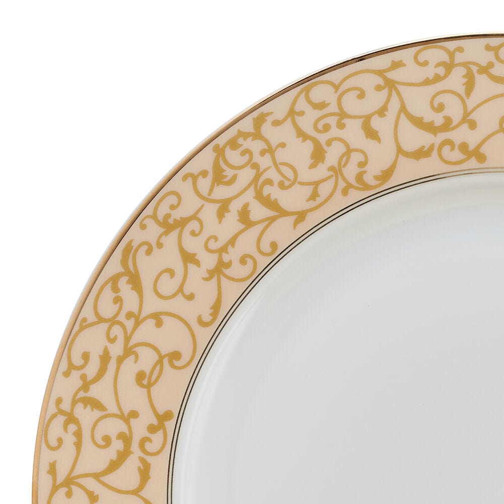 Luxury 40-Piece Gold Dinnerware Set for 8 - Elegant Parchment Color Fine China for Formal Dining, Wedding Registry & Special Occasions