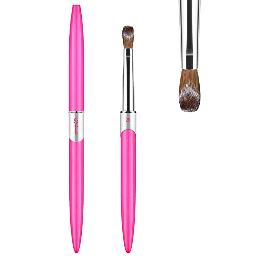 Premium Kolinsky Sable Acrylic Nail Brush - Size 8 Round Oval Shape with Ergonomic Alloy Handle for Professional Acrylic & Gel Nail Art | Perfect for Salon, Home DIY, Nail Extensions & Manicures | Best for Precise Application, Ombre Nails, 3D Designs & French Tips | Durable Nail Art Tool for Beginners & Professionals