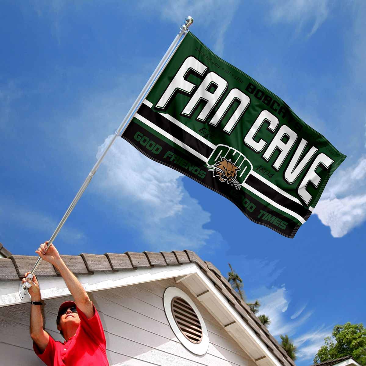 Ohio Bobcats Fan Man Cave Banner Flag - College Football Team Decor for Game Room, Tailgate Party & Sports Fan Cave - Perfect for Ohio University Alumni & Fans