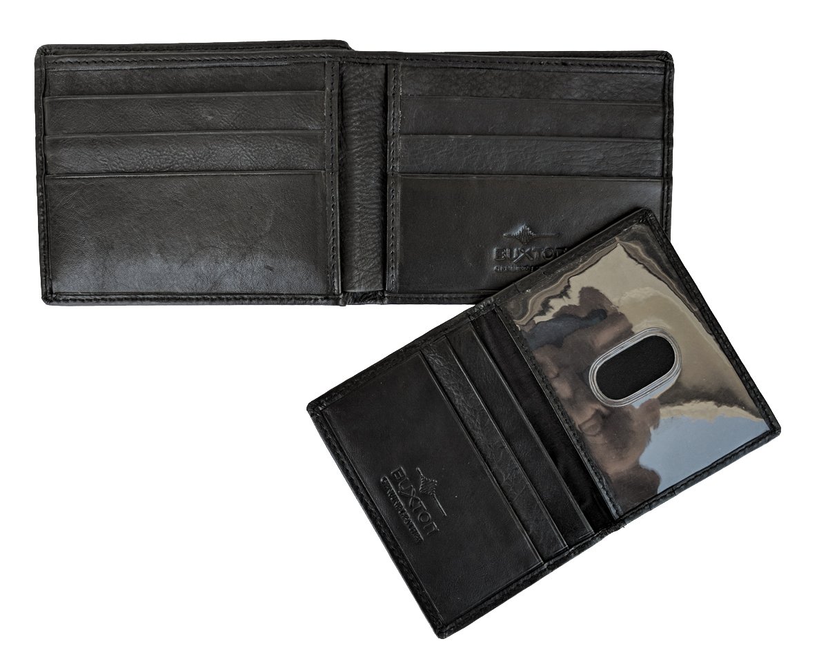 Personalized Monogram Engraved Black Leather Bifold Wallet for Men - Custom Initial Gift for Dad, Husband, Father's Day, Birthday, 50th Anniversary - Perfect for Everyday Use, Business & Formal Occasions