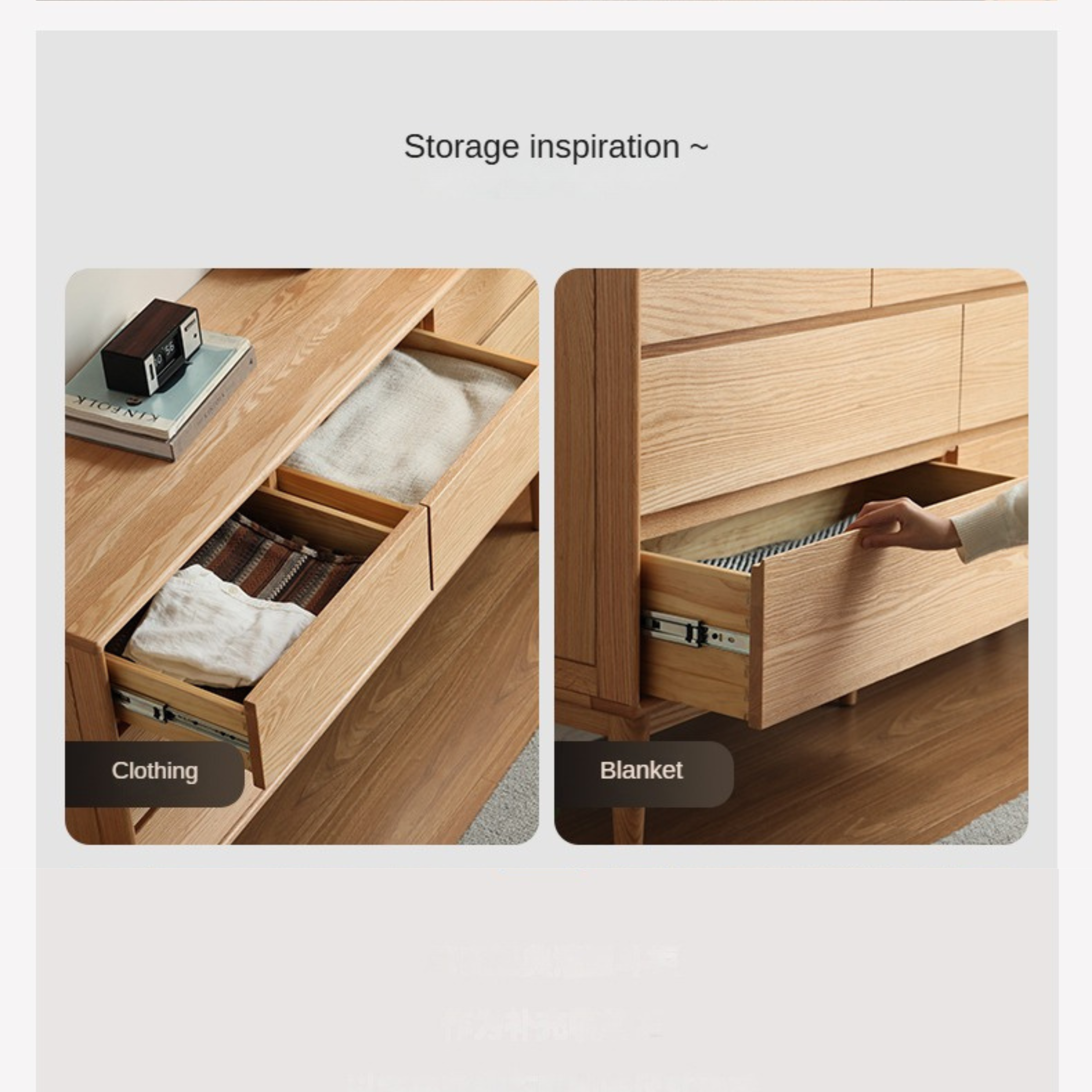 Oak Solid Wood Small Chest of Drawers - 3 Drawer Storage Organizer for Bedroom, Nursery, or Office | Compact Dresser for Clothes, Toys & Home Organization