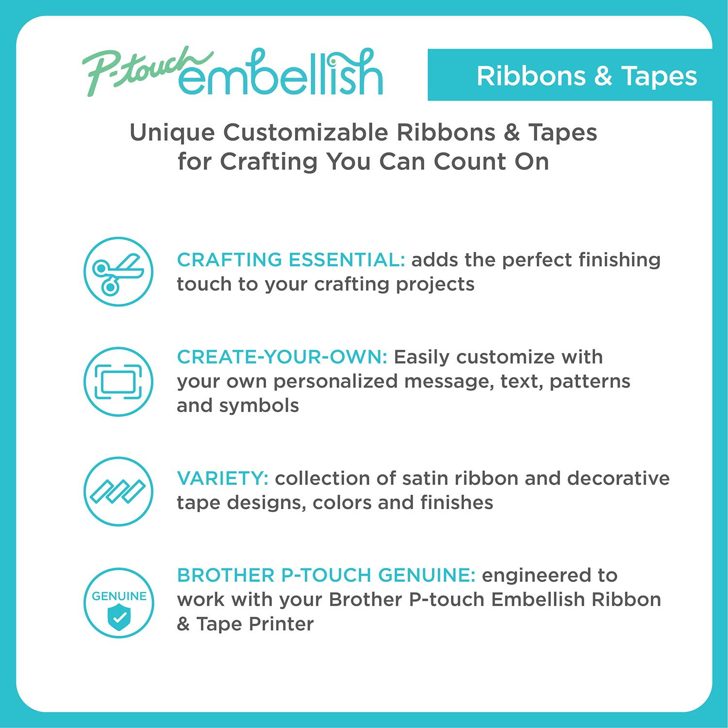 Brother P-touch Embellish Black Print on Indigo Denim Washi Tape TZeMT3123 - ½” x 13.1’ Label Tape for P-touch Embellish Printer | Perfect for Scrapbooking, DIY Crafts & Home Organization