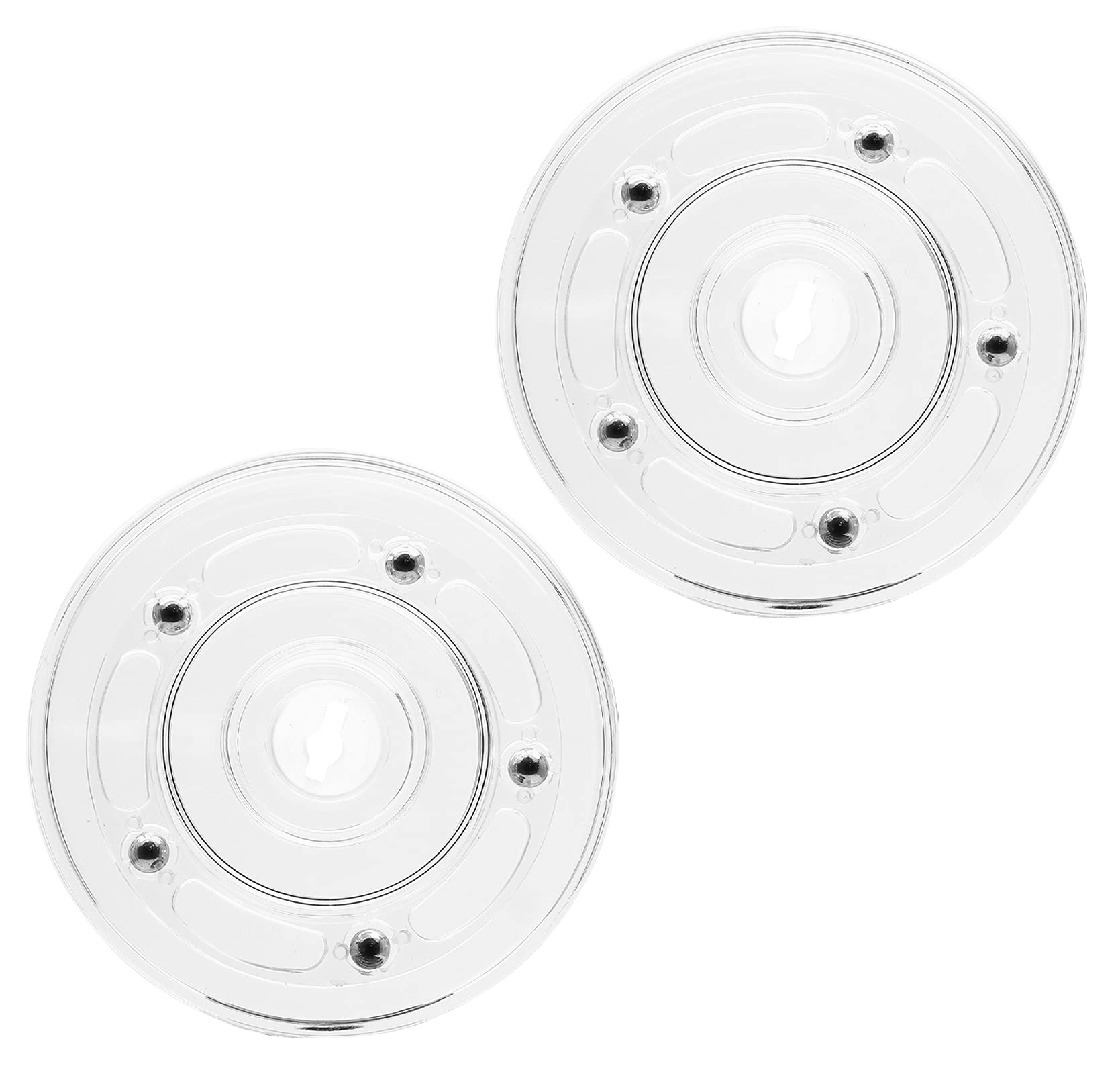 2-Pack 4-Inch Clear Acrylic Turntable Organizer - 360° Rotating Spice Rack for Kitchen Cabinet, Bathroom Counter, Pantry & Makeup Table - Perfect for Organizing Spices, Cosmetics & Small Items