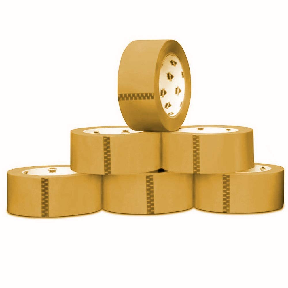 MMBM Hot Melt Packing Tape - 3 Inch x 110 Yards (48 Pack, Brown Tan, 2.44 Mil) - Heavy Duty Dispenser Refill Tape for Moving, Storage & Shipping | Perfect for Home, Office & Warehouse Packaging Needs
