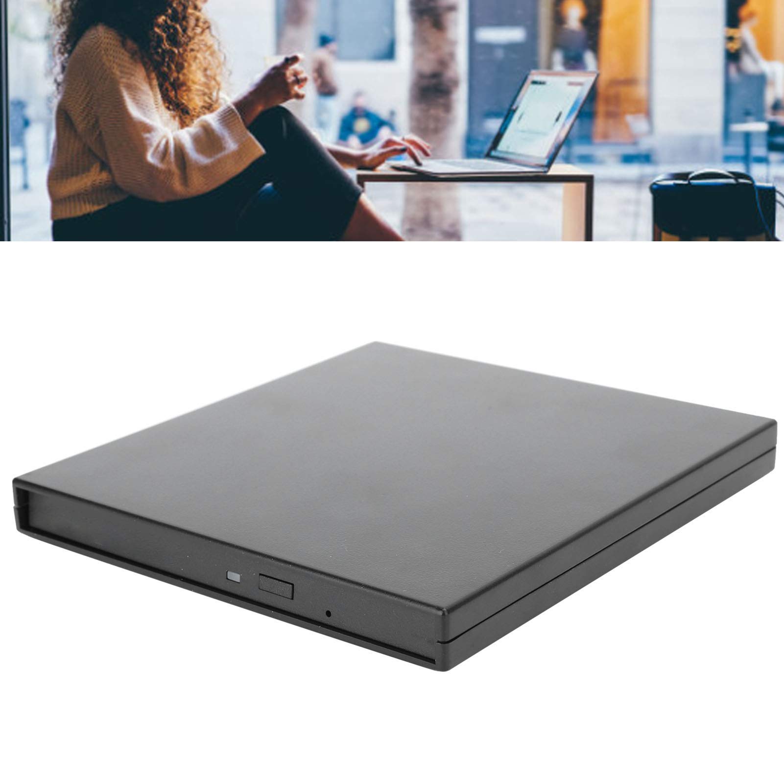 ASHATA USB 3.0 Portable External DVD Drive - CD/DVD ROM Burner for Laptop & Desktop PC, Compatible with Windows & Mac, Ideal for Home Office & Multimedia Entertainment