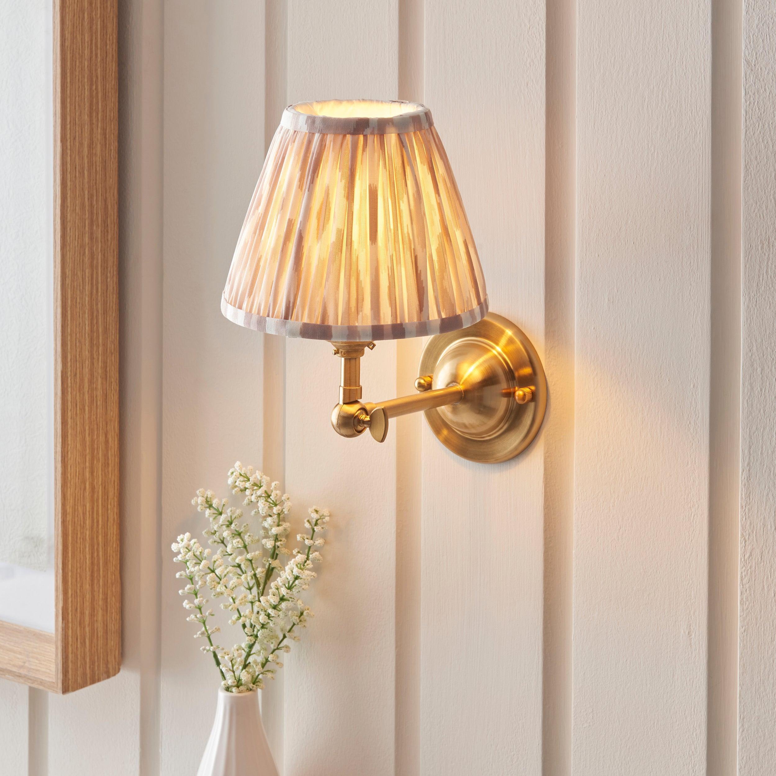 Vintage Dome Wing Brass Wall Light with 16cm Shade - Classic Sconce for Bedroom, Hallway & Living Room Lighting
