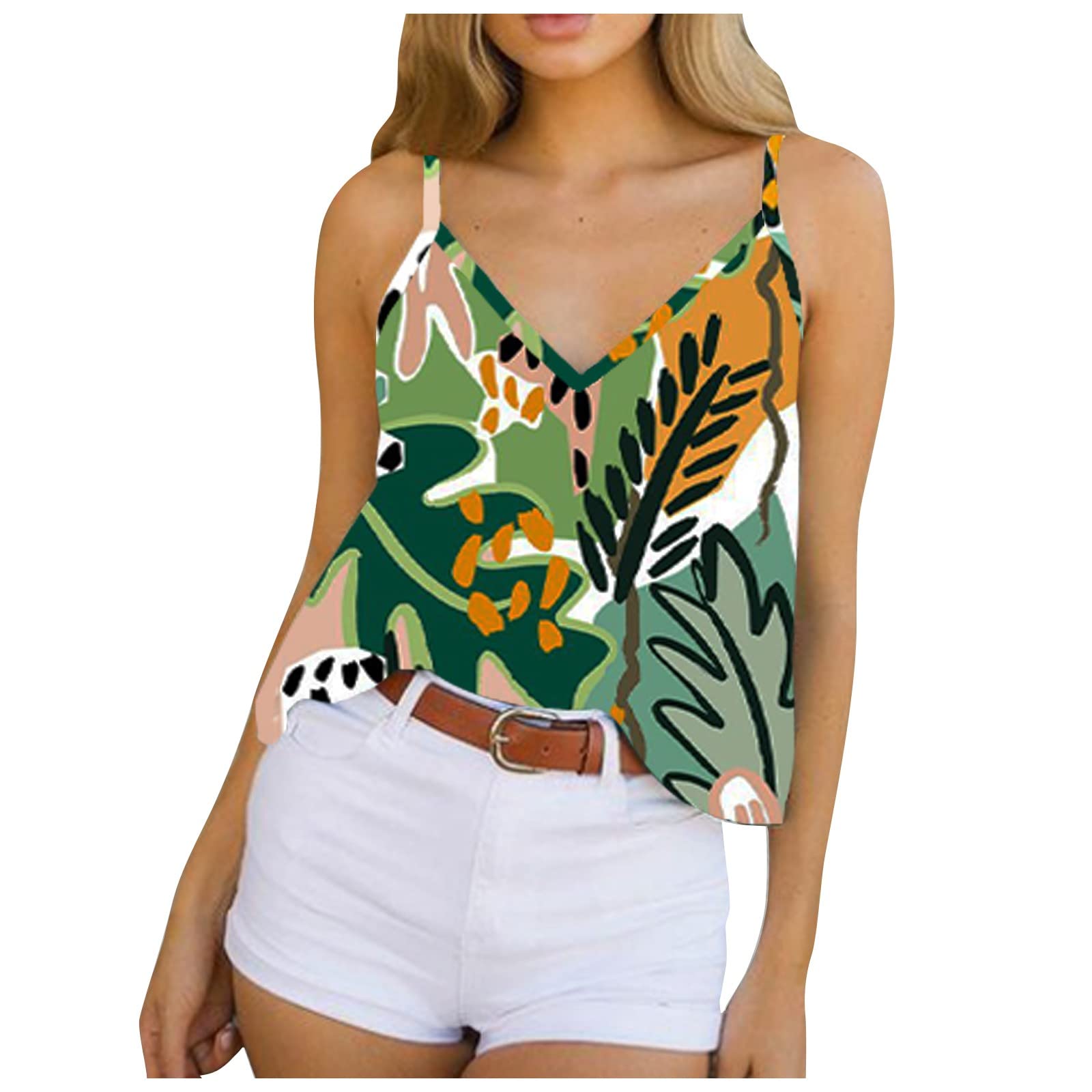 Women's Floral Print V-Neck Casual Summer Shirt - Breathable Loose Fit Blouse for Outdoor, Beach & Vacation (Multicolor, Size L) | Perfect for Picnics, Date Nights & Summer Getaways