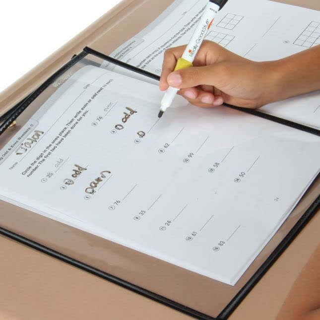 Re-Markable Dry Erase Sleeves - Two-Sided Opening Classroom Pack (Set of 10) - Perfect for Teachers, Students & Office Use - Whiteboard Sleeves for Worksheets, Lesson Plans & Presentations