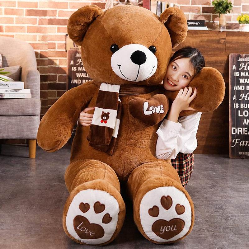 6ft Large Teddy Bear Plush - Giant Stuffed Animal for Kids & Adults, Soft Huggable Cuddly Toy for Bedroom Decor, Nursery, Valentine's Gift, Birthday Present & Photo Props