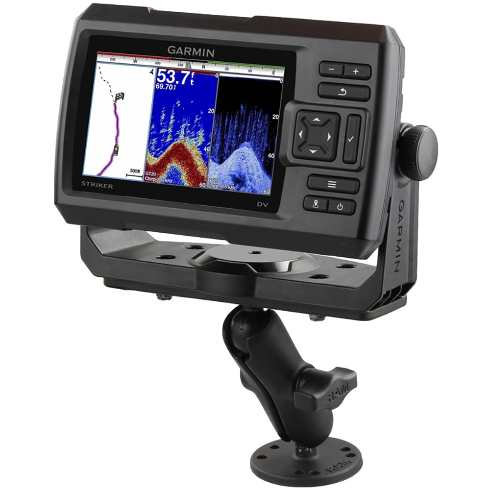 RAM Mounts Garmin Marine Electronic Mount RAM-B-111U with Medium Arm - Compatible with Select Garmin Devices for Boating and Marine Navigation