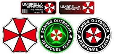 5-Piece Set Umbrella Corporation Vinyl Stickers - 2.5 Inch Waterproof Decals for Hard Hats, Laptops, Phones & Helmets - Perfect for Gaming Setups, Work Gear & Personalizing Equipment