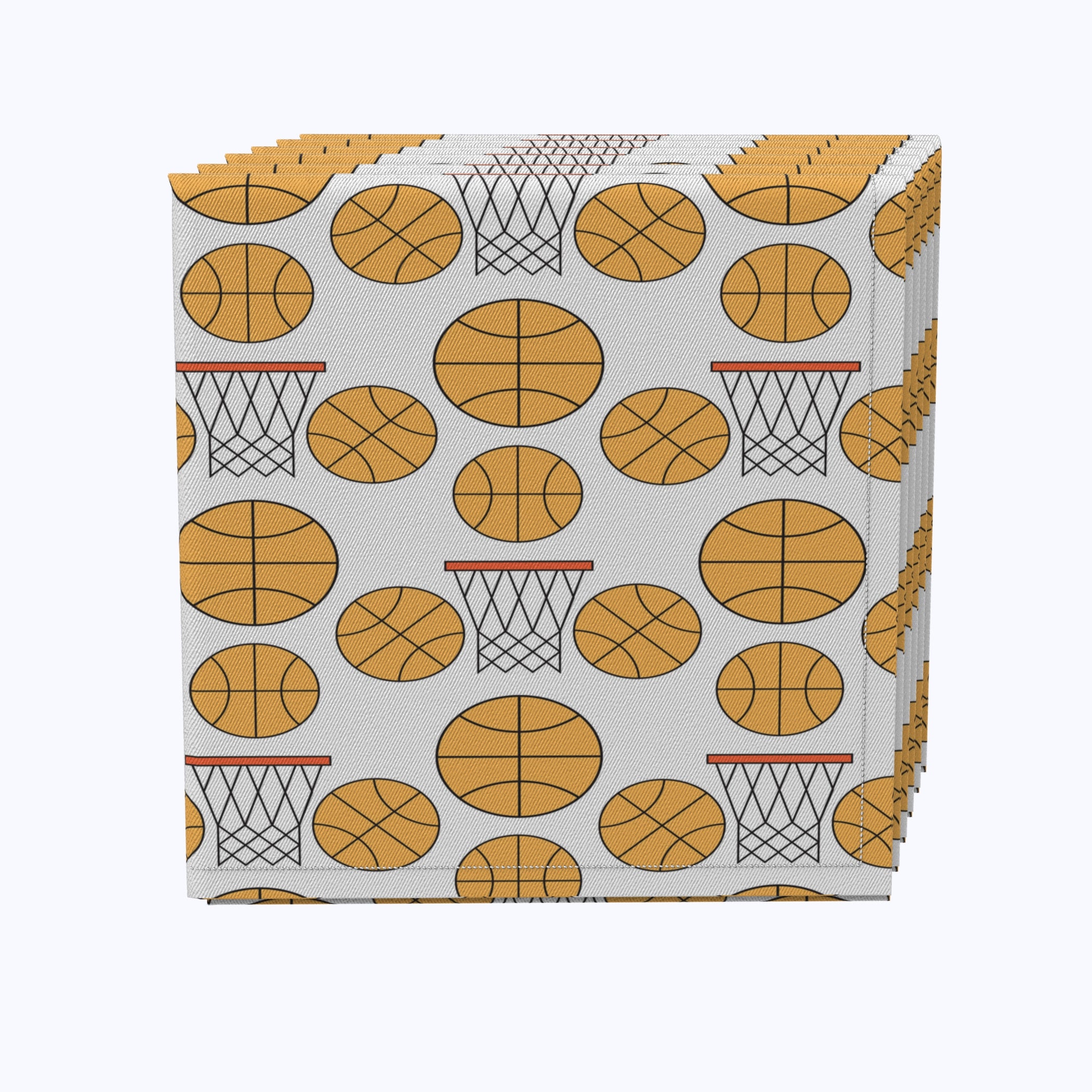 Premium Cotton Basketball & Hoops Design Napkins - Perfect for Game Day Parties, Sports Themed Events, and Home Decor