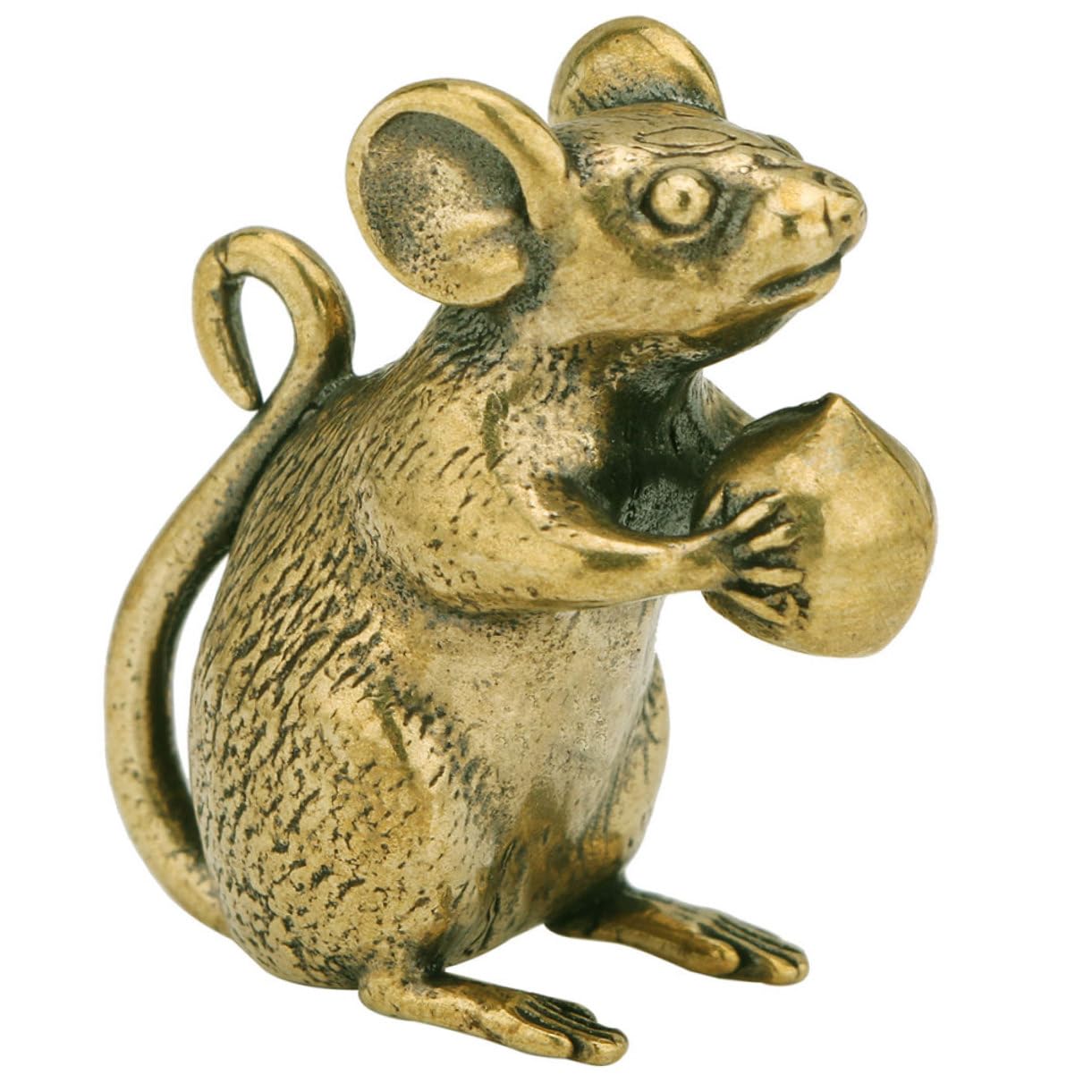 Handmade Brass Mouse Figurine - Miniature Rat Sculpture for DIY Terrarium, Home Decor, Office Zodiac Ornament | Perfect for Feng Shui Display, Gift Giving & Glass Container Decoration