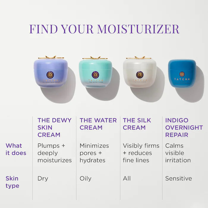Tatcha The Water Cream Oil-Free Hydrating Face Moisturizer for Pore Minimizing - Lightweight Gel Cream for Dry, Oily & Combination Skin - Perfect for Day & Night Skincare Routine