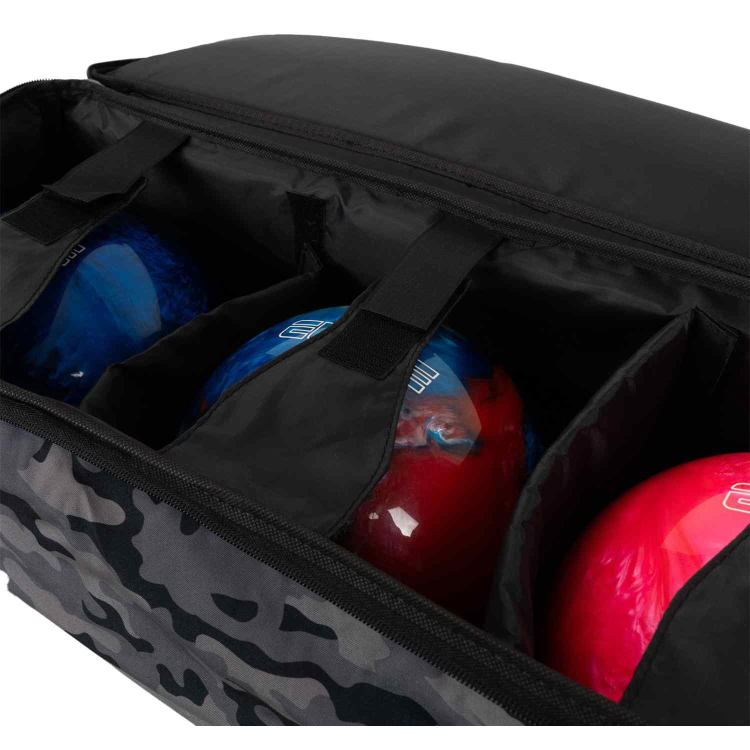 ELITE Basic Triple Roller Bowling Bag - Grey Camo Design for Men & Women | Perfect for League Play, Tournaments & Travel