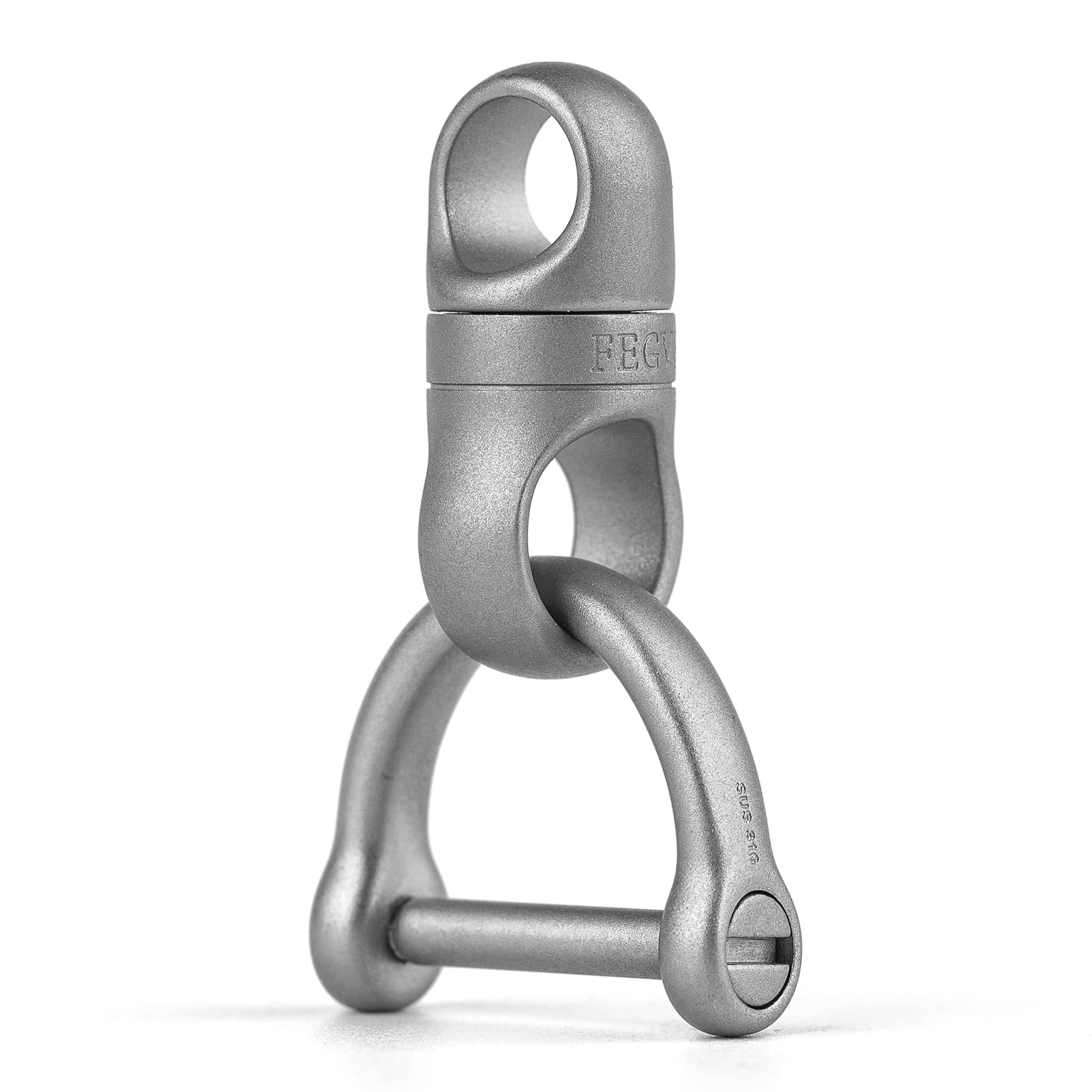 FEGVE Titanium Swivel Keychain with 1/2 Inch D Ring - Durable Car Key Fob Holder, DIY Bag Accessory - Perfect for Keys, Lanyards & Everyday Carry (EDC)