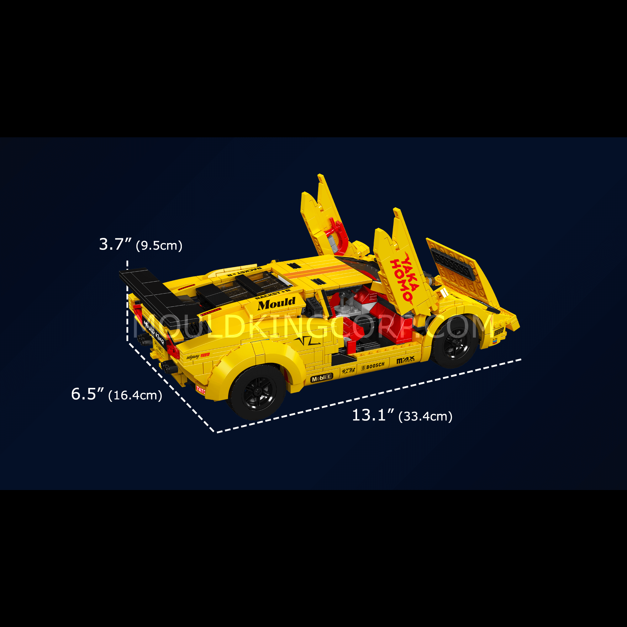 Mould King 13194 Remote Control Car Model Kit - 80s Italian Lamborghini Countach Replica | 1,384 PCS Building Blocks for Adults & Teens | Perfect for Collectors, DIY Enthusiasts & Home Decoration