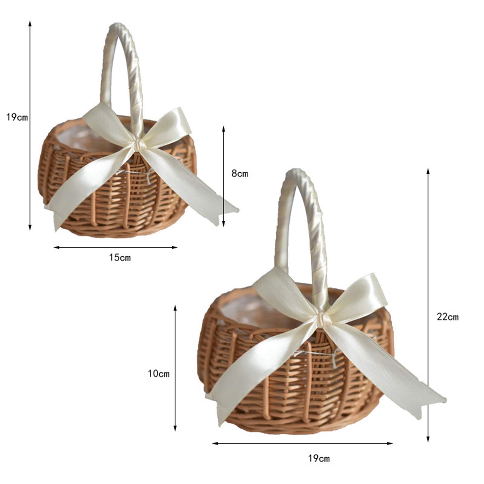 Handwoven Willow Flower Basket - Pink Decorative Wicker Picnic Storage Basket for Easter, Home Decor, and Outdoor Gatherings