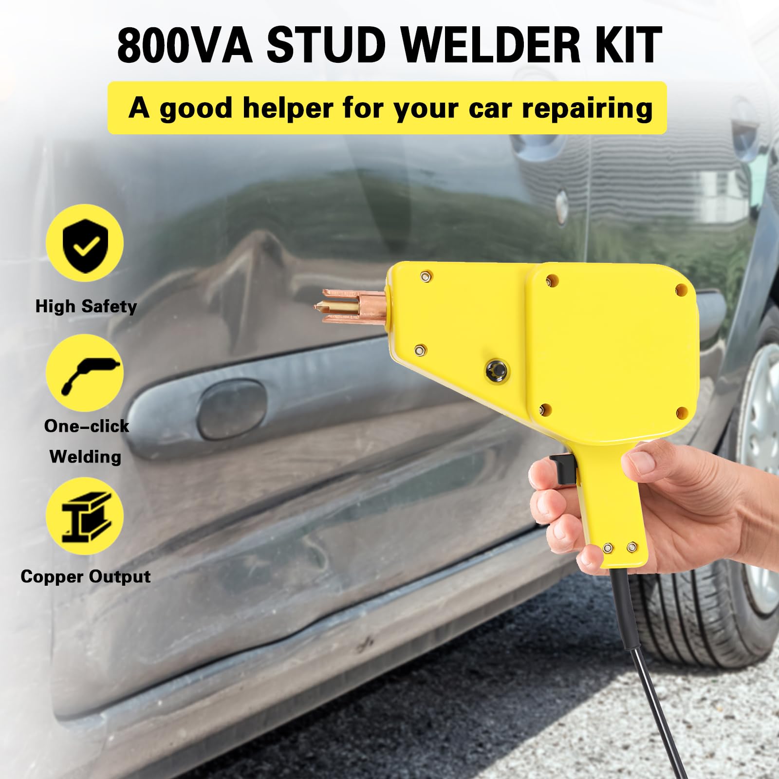 4500W Stud Welder Kit for Auto Body Repair - 800VA Spot Welder with Dent Puller & Welding Pins - 110V Stud Gun Kit for Car Dent Removal & Metal Repair (Perfect for DIY Auto Bodywork & Professional Garage Use)