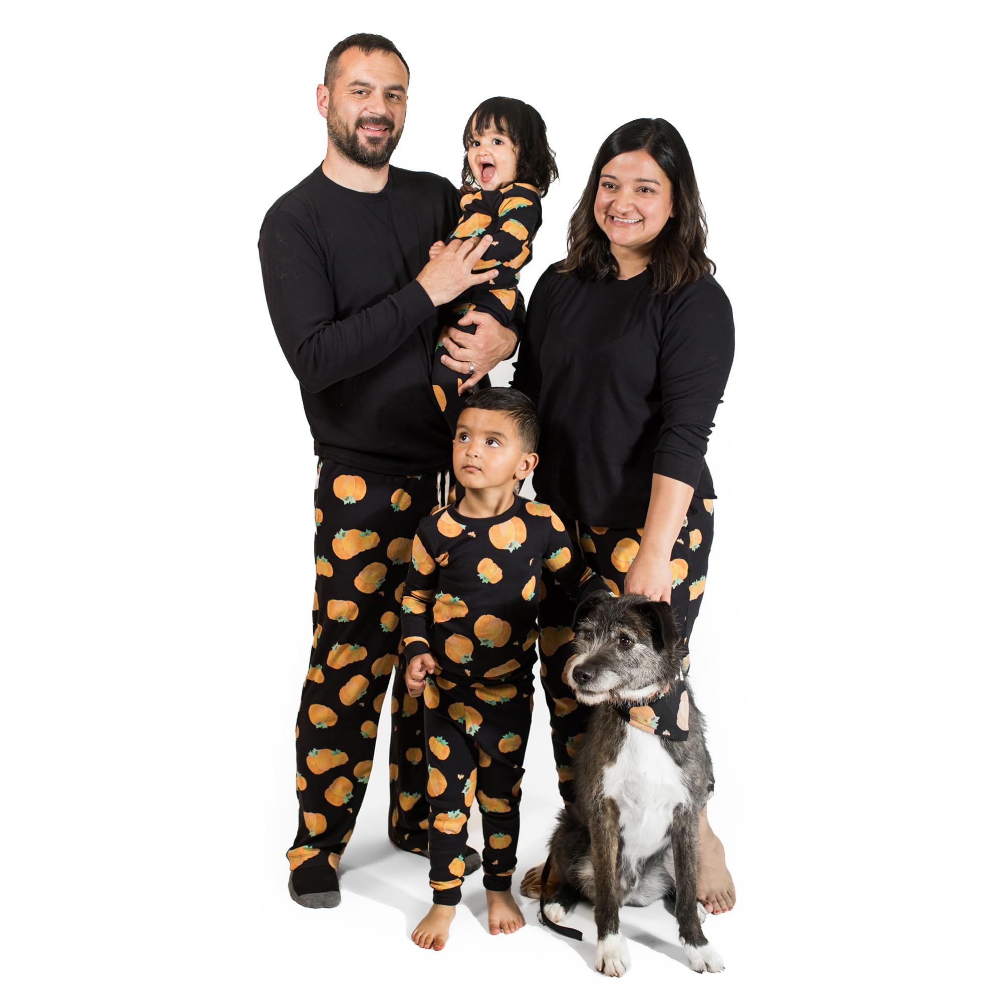 Burt's Bees Baby Family Matching Christmas Pajama Set - Organic Cotton Holiday PJS for Women, Men, Kids & Toddlers | Midnight Pumpkins Print 2024 | Cozy Family Christmas Eve & Winter Sleepwear