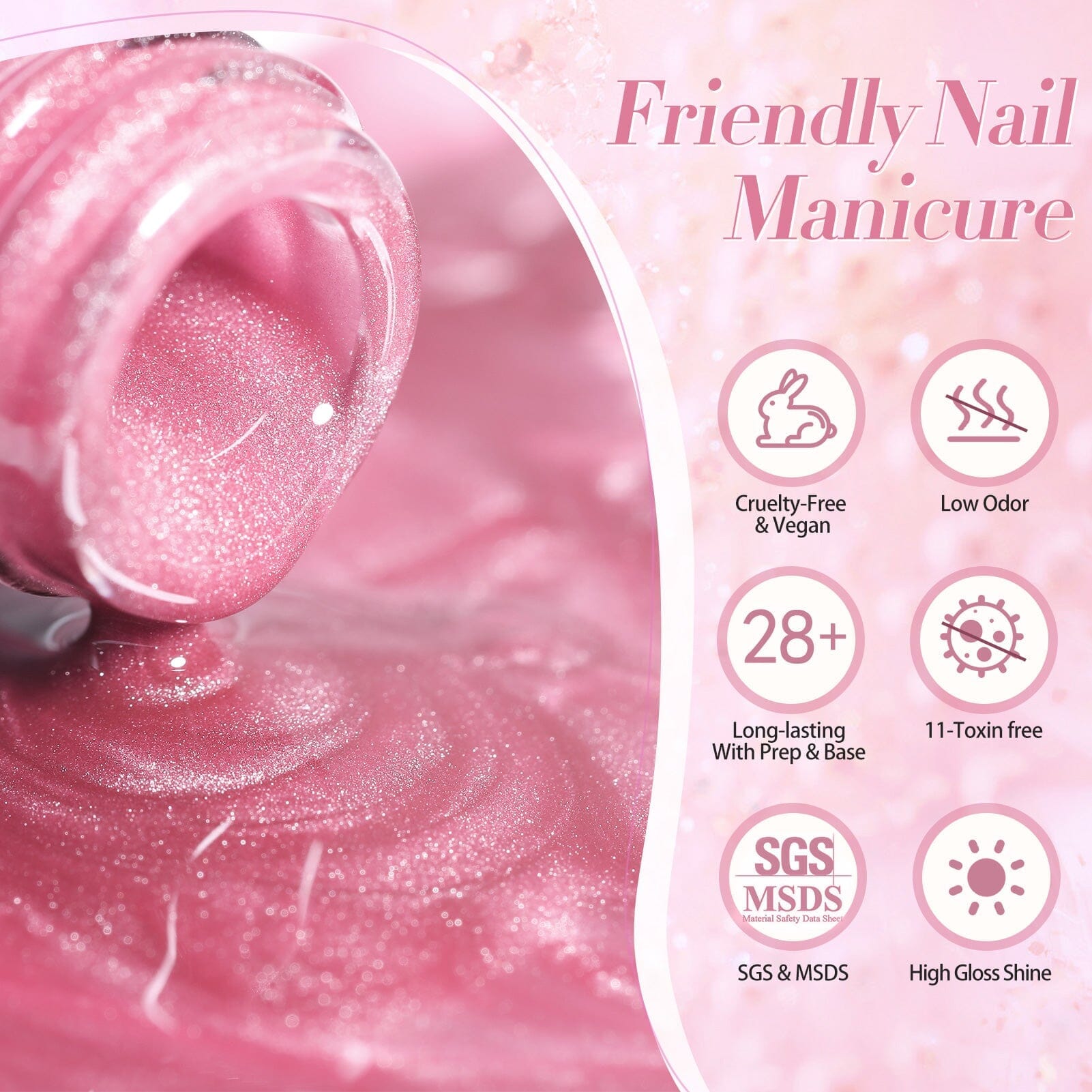 4 Colors Jelly Gel Polish Set - Pink Whisper 5ml Nail Polish Kit for DIY Manicure at Home, Salon Quality Long Lasting UV LED Gel Nail Polish - Perfect for Nail Art, Parties, Weddings & Special Occasions