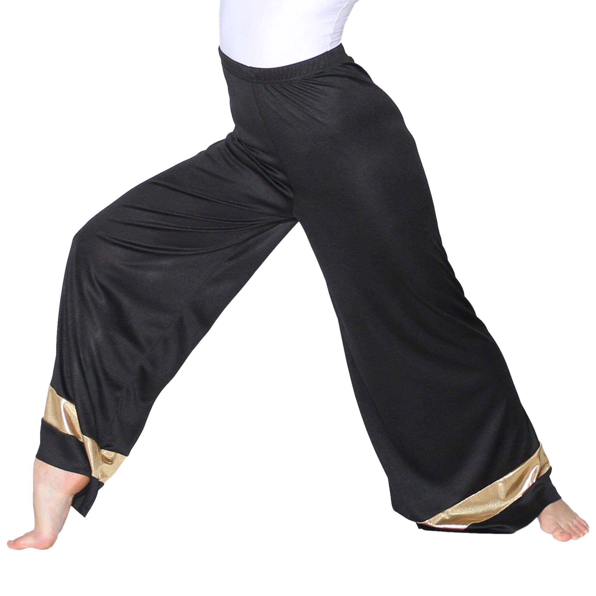 Danzcue Women's Praise Dance Palazzo Pants - Flowy Wide Leg Worship Dance Pants for Church & Performance - Comfortable & Breathable Fabric for Rehearsals & Events
