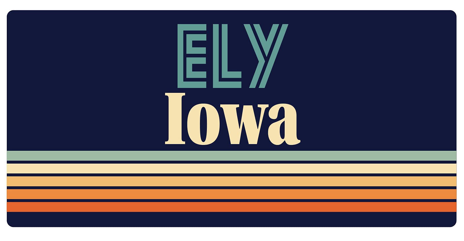 Ely Iowa Retro Fridge Magnet - 5 x 2.5 Inch Vintage Design Souvenir for Refrigerators, Lockers & Metal Surfaces - Perfect for Home, Office & Travel Memories